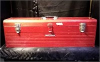Craftsman red metal tool box with removable tray