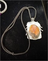 Sterling silver and what looks to be jasper stone