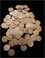 100 wheat pennies from the early 1900s