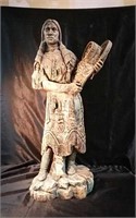 Plaster statue of a native American mother