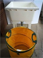 Portable white laundry tub sink 23x25x33 in, and