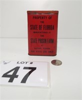 Rare Florida State Prison Tobacco Tin