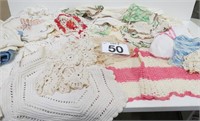 Hand Crocheted Doilies & Crocheted Apron