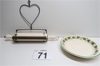 Cold Water Rolling Pin & Matching Plate