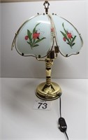 6 Panel Glass Shade Lamp 22" Tall