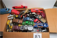 Large Box of Finished Model Cars and Parts