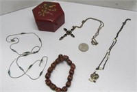 Trinket Box & Vintage Costume Necklaces