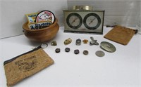 Vintage Military Pins Barometer Bowl & Misc