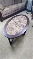 Contemporary oval coffee table.