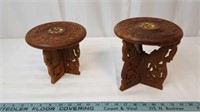Accent mini wooden tables, India.