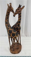Beautiful handcrafted pair of giraffes.