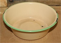 Green-Rimmed Enamelware Bowl