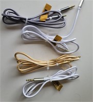 aux cables, assorted colors