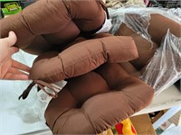 4ct of brown chair cushions