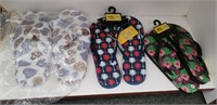 selection of flip flops and houseshoes