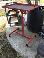 Metal Adjustable Work Tray On Casters