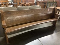 WOODEN 8 FOOT PEW