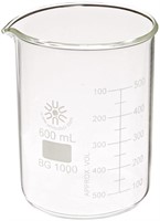 PACK OF 6  Borosilicate Glass LF Beakers 600ML