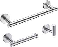 3-Piece Bathroom Set Brushed Stainless Steel