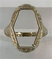 14K White Gold Ring Mounting