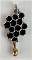 James Avery Sterling & 14K Gold Honeycomb Pendant