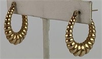 Pair of 10K Yellow Gold Hoop Earrings