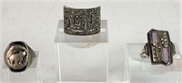 Sterling Silver Rings, Lot of 3