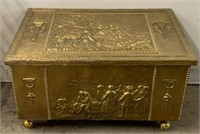 Repousse Brass Storage Box with Removable Metal