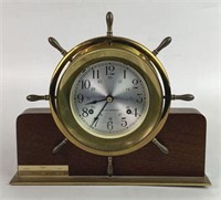 Seth Thomas "Helmsman" Brass Ships Wheel Clock