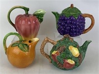 Fruit Theme Teapots - Fitz & Floyd, Haidon Group &