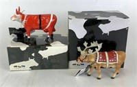 Cow Parade "Moodolph" & "Santa Cow" Figurines