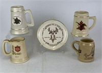 Beer Mugs & Plate - Lone Star, Schlitz & More