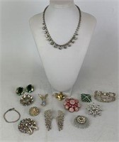 Selection of Rhinestone Costume Jewelry