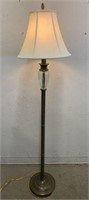 Floor Lamp with Overshot Glass Accent & Shade