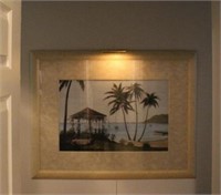 Large Seaside Palm Tree Gazebo print