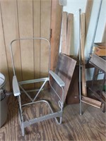 VINTAGE CHAIR FRAME, WOOD  AND OTHER LOT