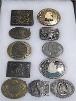 Flat of 11 assorted buckles
