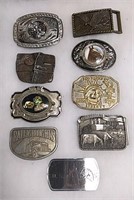 Flat of 9 assorted buckles