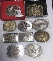Flat of 10 assorted buckles 2 are new in box