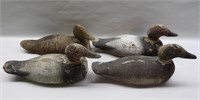 4 Old Wood Duck Decoys