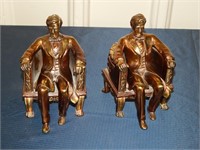 Pair of Copper Colored Seated LIncoln figures