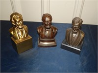 3 Small Busts of Abraham Lincoln 2 are metal