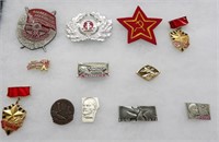 Russian & East German Pins, Medals