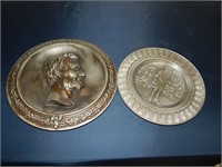 Abraham Lincoln Flue Cover? & pewter plate