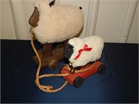 pair of Sheep Pull toys
