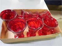 Group of 8 Red Drinking Glasses (Noritake?)