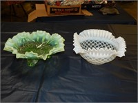 Pair of Art Glass Opalescent Bowls