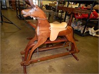 ANTIQUE restored Wooden Glider rocking horse