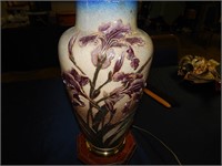 Sarreguemines Raised Iris Vase made into Lamp