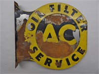 AC Oil Filter Service Painted Metal Sign